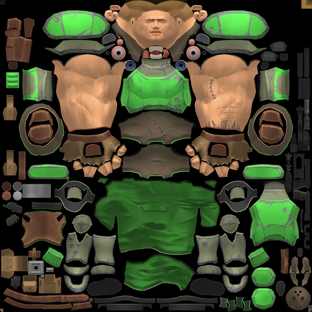 Doomguy Mesh Polygons